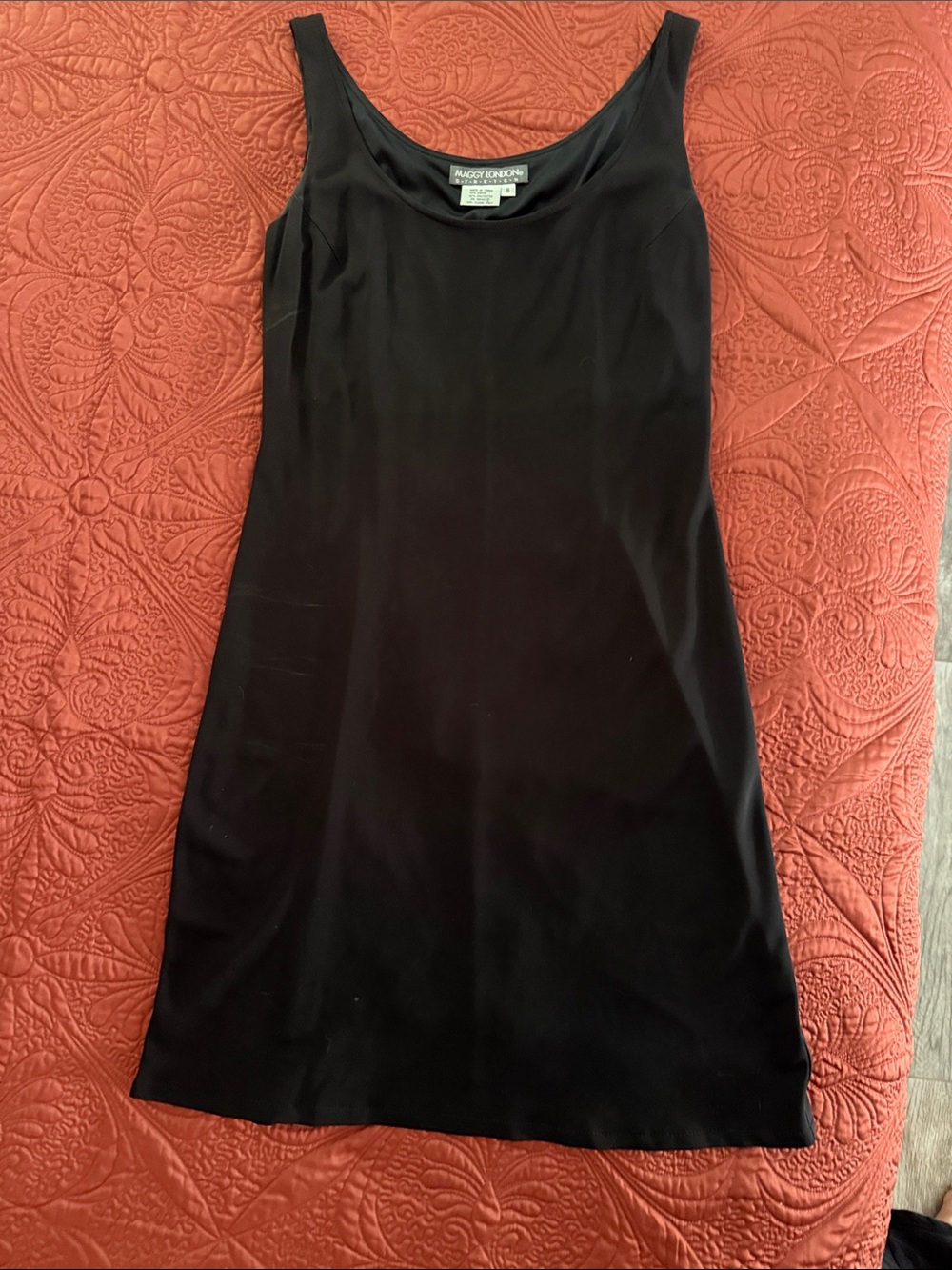 Maggy London Black Scoop Neck Mini Sheath Dress